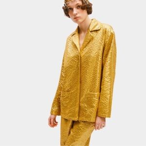 NWT Sleeper Supernova gold sequin shirt / jacket